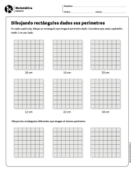 La puedes medir con una regla. Dibujando Rectangulos Dados Sus Perimetros Problemas Matematicas 6 Primaria Material Didactico Matematicas Actividades De Matematicas