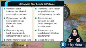 Pelbagai kempen sudah digerakkan oleh kerajaan dan swasta, namun kesedaran untuk kitar semula dalam kalangan rakyat malaysia masih belum memuaskan sedangkan manfaatnya amat besar untuk kehidupan. F3 Geo 11 04 Amalan Kitar Semula Di Malaysia Bhg 2 Jom Tuisyen