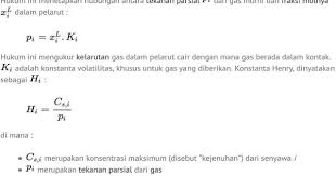Hukum Henry Rumus Nilai Konstanta Kelarutan Gas Dalam Air Soal Hukum Teknik Lingkungan Penekanan