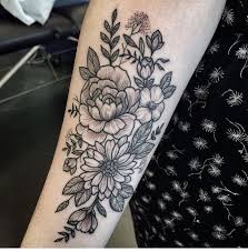 Jennifer Lawes Tattoos Flower Outline Tattoo Floral Arm Tattoo