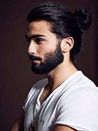 Beard And Hair Tie Long Hair Styles Men Beard Styles For Men Man Bun Hairstyles