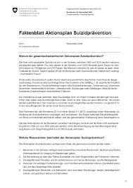 Faktenblatt Aktionsplan Suizidprävention