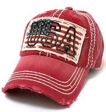 Vintage Red White Blue Flag Patch Baseball Cap W Usa Stitch Embroidery Overlay Country Hats Flag Patches Vintage Cap
