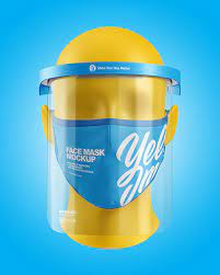 Download Face Mask Face Shield Mockup In Apparel Mockups On Yellow Images Object Mockups