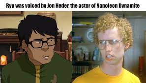 Ryu is voiced by Napoleon Dynamite's actor : r/legendofkorra
