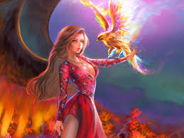 0 download free phoenix bird backgrounds | wallpaper.wi. Mythology Fantasy Girl With A Phoenix Bird Which Is Cyclically Regenerating Or Being Born Again Hd Wallpapers For Desktop Wallpapers13 Com