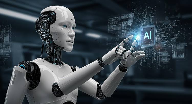 Future technology with AI, robotics and advanced computing
