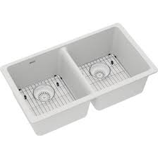 Elkay quartz classic sinks offer timeless style and beauty; Elkay Elgu3322wh0c At The Kitchen Bath Design Studio Decorative Plumbing Showrooms Florida Transitional Miami Florida