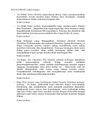 Di dalam doa umat kita diajak untuk mendoakan arwah ibu dini almarhum dan mendoakan saudara saudara kita yang sudah meninggal agar arwahnya damai di surga. Doa Umat Misa Ibadat Kebangkitan