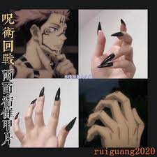 Ryomen Sukuna Anime Cosplay Props Long Black Nails Nail Piercing Tablet  Unisex | eBay