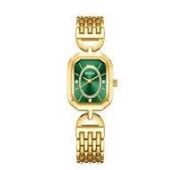 Golden Quartz Watch With Ordinary Glass Mirror, Alloy Strap ...
