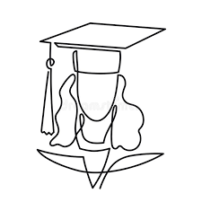 Continuous Line Drawing Of Graduation Student Vector One Line Art Icon Isolated On White Background Graduate Wom Art Icon Line Drawing Continuous Line Drawing