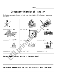 Worksheet Ideas 244880 1 Cl And Cr Consonant Blends Phonics