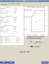 Kingair F90 Aircraft Performance And Weight And Balance App