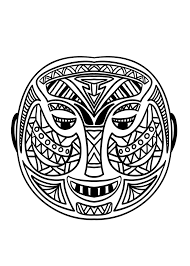 Dogs love to chew on bones, run and fetch balls, and find more time to play! African Mask 5 Africa Adult Coloring Pages