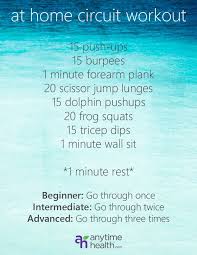 Easy At Home Circuit Workout From Anytime Health Workout Circuit At Home Circuit Workout Easy Workouts