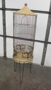 Mid century bird cage with swing. Vintage Mid Century Hairpin Leg Bird Cage Little Canada Estate Auction Antiques Collectibles More K Bid