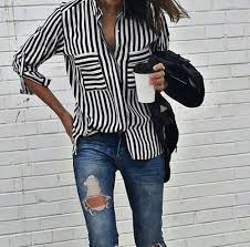 Black And White Vertical Striped Shirt Outfit Fashion Clue Fashion Fashion Inspo Clothes