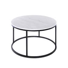 Moderner couchtisch mit luxuriösem marmor furnier in weiß. Sit Mobel This That Couchtisch Rund Tischplatte Marmor Metall Schwarz