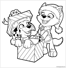 Everest coloring pages focus on the second newest member everest, she lives with jake on his snowy . Paw Patrol Christmas Gifts Coloring Pages Cartoons Coloring Pages Coloring Pages For Kids And Adults