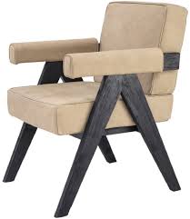 Beige leather dining chairs (set of 2) rolled back beige parson dining chair (set of 2) ivory dining chairs (set of 2) black dining chairs (set of 2) price $ 169 35 /set $ 225 45 /set $ 257 66 /set $ 257 66 /set. Casa Padrino Luxury Genuine Leather Dining Chair With Armrests Beige Black 64 X 70 X H 87 5 Cm Kitchen Chair With Fine Nubuck Buffalo Leather Luxury Dining Room Furniture