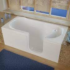 Meditub 3060sirws White 60 Acrylic Soaking Walk In Tub For Alcove Installations With Right Drain Drain Assembly And Overflow Step In Bathtub Walk In Tubs Walk In Bathtub