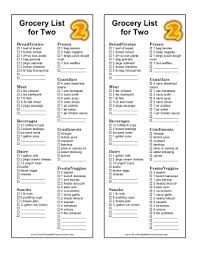 Perfect For Couples This Weekly Grocery List Provided Checklists For Two People S Worth Of F Gluten Free Grocery List Healthy Cheap Grocery List Grocery Lists