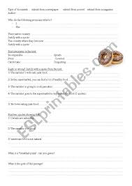 Can doughnuts and ice cream actually be good for you? Reading Junk Food Esl Worksheet By Englishteacher60