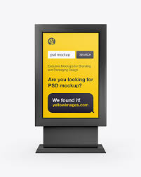 After unhiding the folder place the background that is attached in the zip archive. Led Light Box Mockup In Outdoor Advertising Mockups On Yellow Images Object Mockups
