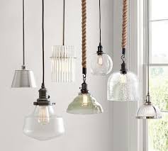 Pb Classic Pendant Ribbed Glass Potterybarn Glass Pendent Lights Glass Pendant Lighting Kitchen Pottery Barn Pendant Lights