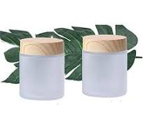 2 Pcs 100 Grams/100 ML Empty Glass Jars Frosted Glass Cosmetic Cream Jar  Bottles Pot Wood Grain Lid Refillable Container Cream Box Lotion Face Cream  ...