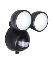 B Q Lethe Black 1w Battery Powered External Pir Security Light Departments Diy At B Q Security Lights Black Lamps Lamp Light