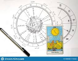 Astrology Natal Chart Tarot The Moon Stock Illustration