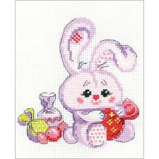 Bunny With A Candy Counted Cross Stitch Kit Riolis