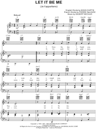 You can play along with the videos.i accept requests from you (only if subscribed), i upload frequently and a crazy saxophone fan. Gilbert Becaud Let It Be Me Sheet Music In F Major Transposable Download Print Sku Mn0075994