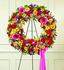 Can sympathy flowers be colorful. Colorful Sympathy Wreath Avas Flowers