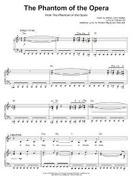 To download free sheet music for phantom of the opera as a violin and piano arrangement as separate parts and full score as a.pdf, please click here The Phantom Of The Opera Piano Vocal Print Sheet Music Now