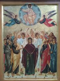 И во всех иконах вознесения возносящийся христос изображен в той славе и торжестве, в какой придет судить. 28 Maya Voznesenie Gospodne