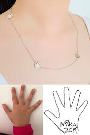 Kids Handprint Necklace Baby Handprint Necklace Engraved Necklace Handprint Foo Christmas Gifts For Grandma Birthday Gifts For Girls Christmas Gifts For Mom