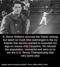 Height, photos & stats of all atp & wta players including richard jnr. Image R Norris Williams And The Titanic Getmotivated