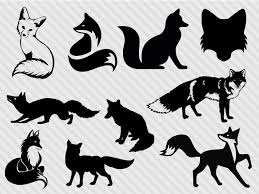 Black And White Silhouette Black And White Fox Clipart Pin On Cricut