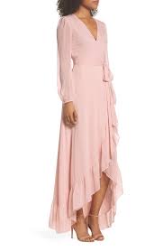 Wayf Meryl Long Sleeve Wrap Maxi Dress Nordstrom Long Sleeve Wrap Dress High Low Gown Nordstrom Dresses