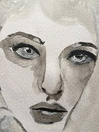 Black And White Acrylic Painting Portrait Black And White Portrait Painting Original Acrylic Painting Watercolor Portraits Portrait Painting Black And White Wall Art