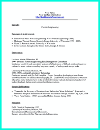 sample resume for chemical engineer