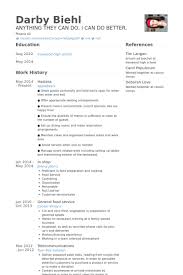 resume examples hostess resume templates