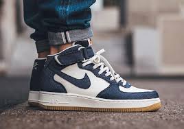 Nike Air Force 1 Mid Black White Swoosh Nike Air Force 1 Mid Denim Gum Sneakernews Com Nike Air Force 1 Outfit Nike Air Force Nike Air Force Ones