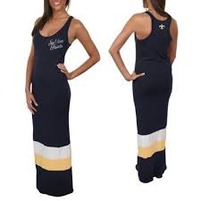 47 Brand New Orleans Saints Ladies Maxi Dress Black Womens Maxi Dresses Saints Apparel Nfl Outfits