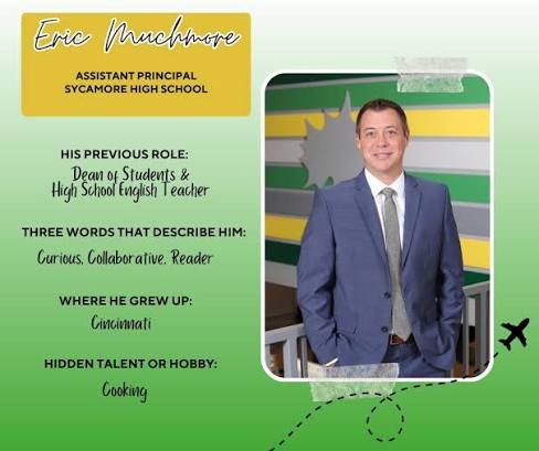 As we wrap up National Assistant Principals Week, we're shining a spotlight  on Mr. Eric Muchmore, Assistant Principal at Sycamore High School! Mr.  Muchmore's passion for his work is clear in everything