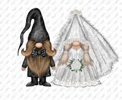 Wedding Png Sublimation Gnome Wedding Clipart Sublimation Etsy In 2021 Gnomes Clip Art Scandinavian Gnomes