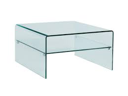 Table basse carrée en verre. Table Basse Caree Stileos Double Plateau Verre Trempe